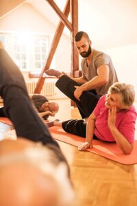 aula de pilates no solo